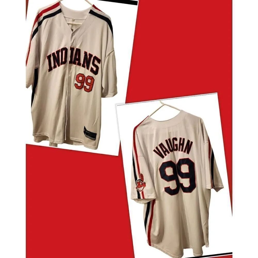 Jersey Nation RICKY "WILD THING" VAUGHN Cleveland Indians 1980's Majestic Baseba